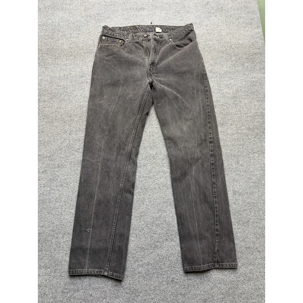 Levi's 505 Men's Regular Fit‎ Straight Leg Size 38x34 Faded 90s Vintage Black